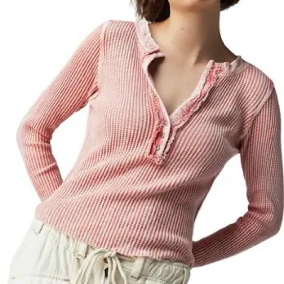 Free People Colt thermal henley, size L, VGUC - Picture 2 of 6